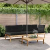 VidaXL 3 Piece Patio Pallet Sofa Set With Cushions - Solid Acacia Wood - Outdoor Modular Sectional - With Table And Black Cushions - Brown -All Patio Furniture GUEST 7b4a5f99 e9fe 41ac 97b7 71fe8af168e6