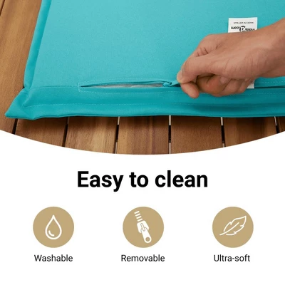 VidaXL Outdoor Loveseat Bench - Black PE Rattan, Padded Blue Cushions, Storage Under-Seat, Weather-Resistant, Garden/Patio Furniture, 44.5"x24"x34.3" 16 VidaXL Outdoor Loveseat Bench - Black PE Rattan, Padded Blue Cushions, Storage Under-Seat, Weather-Resistant, Garden/Patio Furniture, 44.5"x24"x34.3" - Image 14