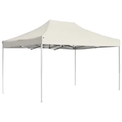 VidaXL Party Tent Cream Aluminum Alloy 14.8 X 9.8 Ft Foldable