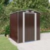 VidaXL Garden Shed Dark Brown Galvanized Steel Large Garden Shed - 75.6" X 75.2" X 87.8" -All Patio Furniture GUEST 7c5d9e15 bef8 454f abd8 3f5e26a94e9a