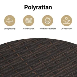 VidaXL Patio Bench With Cushion - Outdoor Loveseat, Brown Poly Rattan, Acacia, Weather-Resistant, 85" X 21.9" X 18.9" -All Patio Furniture GUEST 7ce48506 5836 4ffb 9853 c0f563c69a90