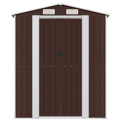 VidaXL Garden Shed Dark Brown Galvanized Steel Large Garden Shed - 75.6" X 271.3" X 87.8" 4 VidaXL Garden Shed Dark Brown Galvanized Steel Large Garden Shed - 75.6" X 271.3" X 87.8" - Image 2
