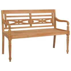 VidaXL Batavia Bench Garden Bench Patio Loveseat With Cushion Solid Wood Teak - Cream 47.2" -All Patio Furniture GUEST 7e742f92 d2b5 48df b452 51b7370d4e41 1
