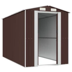VidaXL Garden Shed Dark Brown Galvanized Steel Large Garden Shed - 75.6" X 140.6" X 87.8" -All Patio Furniture GUEST 7ed2e88a 3ead 462a bf72 019943385421