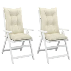 VidaXL Highback Chair Cushion Set Of 2 Cream Polyester, PP Hollow Fiber 14 VidaXL Highback Chair Cushion Set Of 2 Cream Polyester, PP Hollow Fiber -All Patio Furniture GUEST 7f16c36b 2501 45d3 82c8 a0f7e8875782