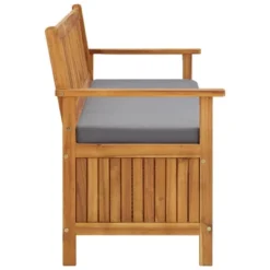 VidaXL Patio Storage Bench With Cushion 58.3" Solid Acacia Wood -All Patio Furniture GUEST 7f47c01d 1863 4dc4 962f 598a6bdc62a8