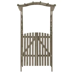 VidaXL Pergola Outdoor Pergola Garden Arch With Gate For Deck Solid Wood Fir - Gray 13 VidaXL Pergola Outdoor Pergola Garden Arch With Gate For Deck Solid Wood Fir - Gray -All Patio Furniture GUEST 7f87e27a 4b7e 4717 b1a1 02f791340405