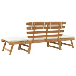 VidaXL Patio Bench Outdoor Garden Bench 2-in-1 Solid Wood Acacia - Brown And White 4 -All Patio Furniture GUEST 808f2683 e5f9 4062 b40c 1b9c203fc6e0