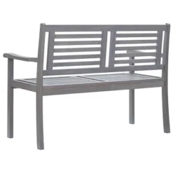 VidaXL 2-Seater Gray Eucalyptus Wood Patio Bench/Loveseat With Anthracite Cushion For Garden, Terrace, Outdoor Living -All Patio Furniture GUEST 80f81a3b 7d74 48e8 80ca 9bf3662f7a5a