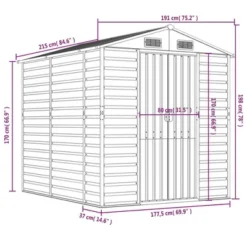 VidaXL Garden Shed Galvanized Steel - Anthracite 75.2 X 84.6 X 78 In -All Patio Furniture GUEST 81663fad 6cee 43c8 ac85 e7f835ddebad