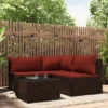 VidaXL Outdoor Patio Lounge Set, Brown PE Rattan Sofa Set With Cinnamon Red Cushions - 4 Piece, Includes Comfortable Padded Seating And Glass Tabletop 2 VidaXL Outdoor Patio Lounge Set, Brown PE Rattan Sofa Set With Cinnamon Red Cushions - 4 Piece, Includes Comfortable Padded Seating And Glass Tabletop -All Patio Furniture GUEST 825b5d15 db91 4c5c 854d eaa13227ee35