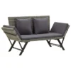 VidaXL Patio Bench With Cushions 69.3" Gray Poly Rattan - Gray -All Patio Furniture GUEST 82b267ba 65e7 490d 8380 e20cc1d69ca8