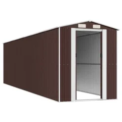 VidaXL Garden Shed Dark Brown Galvanized Steel Large Garden Shed - 75.6" X 303.9" X 87.8" -All Patio Furniture GUEST 82d05a6e 0ba8 49fb 9720 455af42fe6a4