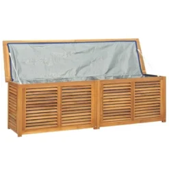 VidaXL Patio Storage Box With Bag 68.9"x19.7"x21.7" Solid Wood Teak -All Patio Furniture GUEST 83165e8d 4444 41d1 92b8 b5bbbb43a832