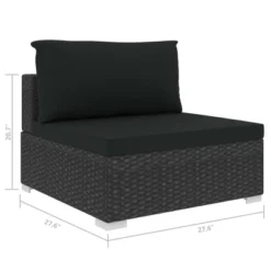 VidaXL 10 Piece Patio Lounge Set With Cushions Poly Rattan Black -All Patio Furniture GUEST 831c8928 fb78 43b2 a4f6 4765c6d49a68