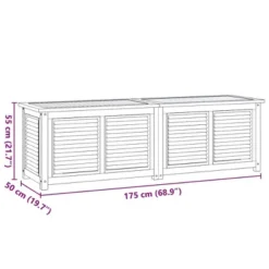 VidaXL Patio Storage Box With Bag 68.9"x19.7"x21.7" Solid Wood Teak -All Patio Furniture GUEST 832c32c8 35f5 4152 890d 9bb883e00b79