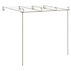 VidaXL Pergola Garden Arbor Patio Shelter Lean To Pergola Antique Brown Iron - 157.5" X 118.1" X 98.4" -All Patio Furniture GUEST 834739e6 d81c 49ea 93f0 2f0c72632234