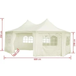 VidaXL Octagonal Party Tent - Durable And Water-Repellent Barbecue Shelter, Outdoor Canopy With Detachable Side Panels In Cream -All Patio Furniture GUEST 835f01c0 903b 4f7d 9f8e f514ffc32ac7