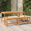 VidaXL Outdoor Bench Patio Furniture Dining Bench For Garden Solid Wood Acacia - 59.1" X 13.8" X 17.7"