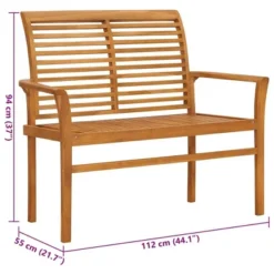 VidaXL Outdoor Patio Bench Garden Bench With Cushion For Porch Solid Wood Teak - Cream -All Patio Furniture GUEST 84b97e25 123e 419f af0d 4b1c300e638c