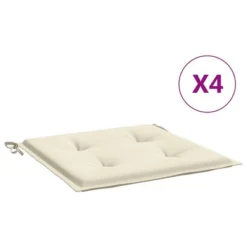 VidaXL Outdoor Chair Cushions 4 Pcs- Cream Color, Oxford Fabric, Square Shape, Easy Fit 15.7"x15.7"x1.2", Comfortable Foam Filling -All Patio Furniture GUEST 85a1aba5 e4e5 4416 85fc ad156b9e4ef2