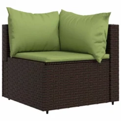 VidaXL Patio Lounge Set Brown With Green Cushions -All Patio Furniture GUEST 885a17fc d1cb 4c55 b3f6 494876a0bc94
