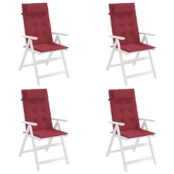 VidaXL Chair Cushion Outdoor High Back Chair Cushion Seat Pad Oxford Fabric - Wine Red 4 Pack -All Patio Furniture GUEST 887bdaa0 ab37 4a25 8891 da1104dd037e