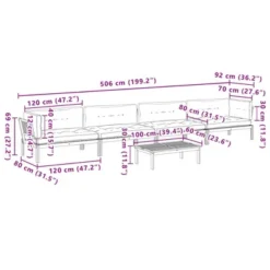 VidaXL Patio Pallet Sofa Set - Acacia Wood, 5-Piece With Cushions, Modular Design For Garden/Patio -All Patio Furniture GUEST 88a28545 6c79 4d51 ba60 4c6c71ad436c