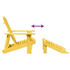 VidaXL Adirondack Chair With Ottoman - Yellow Solid Wood For Patio Garden Outdoor Comfort -All Patio Furniture GUEST 88b166ad 1861 4ec5 a115 757a26ac797d