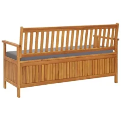 VidaXL Patio Storage Bench With Cushion 58.3" Solid Acacia Wood -All Patio Furniture GUEST 88f59b19 0dab 4b84 a365 b7e489859cf0