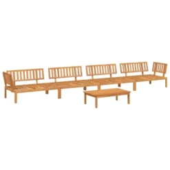 VidaXL Patio Pallet Sofa Set 5 Piece Outdoor Conversation Set Modular Design - Solid Acacia Wood, Brown Dark - For Garden, Patio, Terrace -All Patio Furniture GUEST 8a9ef004 3db9 49c7 b6fb 2618d9caf501