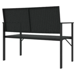 VidaXL Loveseat Settee Bench Outdoor Wicker Loveseat Rattan Chair Poly Rattan - Black No Cushion -All Patio Furniture GUEST 8ac8173d 6a67 4b60 9481 30f4750cbc27