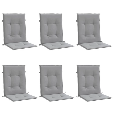 VidaXL Chair Cushion 6 Pcs Set For Patio/Outdoor, Water-Resistant Gray Oxford Fabric, Comfort Foam Fiber Filling, Non-Slip Design With Ropes 4 VidaXL Chair Cushion 6 Pcs Set For Patio/Outdoor, Water-Resistant Gray Oxford Fabric, Comfort Foam Fiber Filling, Non-Slip Design With Ropes - Image 2