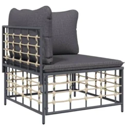 VidaXL 3 Piece Patio Lounge Set - Anthracite Poly Rattan, Weather-Resistant, With Sturdy Steel Frame, Comfortable Cushions, And Modular Design -All Patio Furniture GUEST 8b74707e b262 4cc7 9c7b bf9499494b74