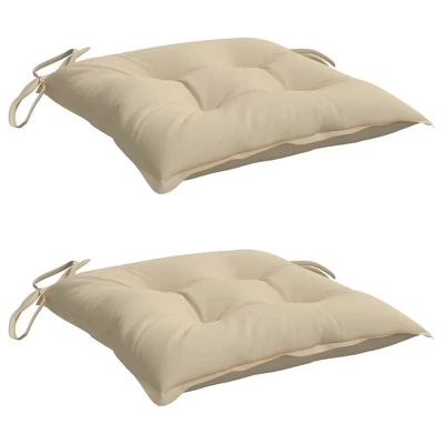 VidaXL Chair Cushion Non Slip Outdoor Patio Seat Cushion Pad Oxford Fabric - Beige 15.7" X 15.7" X 2.8" 2-Pack 4 VidaXL Chair Cushion Non Slip Outdoor Patio Seat Cushion Pad Oxford Fabric - Beige 15.7" X 15.7" X 2.8" 2-Pack - Image 2