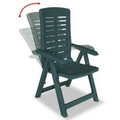 VidaXL Reclining Patio Chairs Outdoor Stack Dining Chair With Armrest Plastic - Green Set Of 4 -All Patio Furniture GUEST 8e7d73e0 addb 4263 99d5 dfeabbf00078