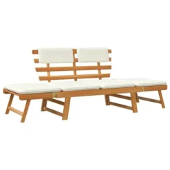 VidaXL Patio Bench Outdoor Garden Bench 2-in-1 Solid Wood Acacia - Brown And White 4 -All Patio Furniture GUEST 8ea42cb7 623a 4a5b 8097 675e9364e59e