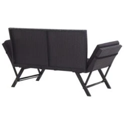 VidaXL Patio Bench Adjustable With Cushions For Outdoor Garden Poly Rattan - Black -All Patio Furniture GUEST 8ebc8538 78ea 4839 9ad2 a664b93386bb