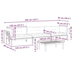 VidaXL Pallet Sofa Set Taupe Solid Acacia Wood Medium -All Patio Furniture GUEST 8ed98767 1412 4e5b 9657 b3a6693412b3