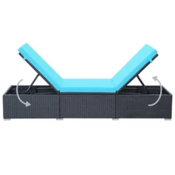 VidaXL Sunlounger Black And Blue PE Rattan, Powder-Coated Steel, Polyester -All Patio Furniture GUEST 8f1cd4c3 9dcd 4c88 a653 606e9a448b5e