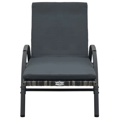 VidaXL Sun Lounger Anthracite PE Rattan 78.7 In Long And 25.6 In Wide 6 VidaXL Sun Lounger Anthracite PE Rattan 78.7 In Long And 25.6 In Wide - Image 4