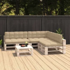 VidaXL Sofa Cushion Set Of 7 Beige Fabric (100% Polyester)