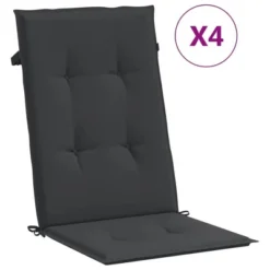 VidaXL Highback Chair Cushion Set Of 4 Black 100% Polyester 21 VidaXL Highback Chair Cushion Set Of 4 Black 100% Polyester -All Patio Furniture GUEST 9059eb2c 8773 4dd4 be0e a81dc653ffd4