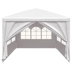 VidaXL Party Tent White Polyethylene 9.8 X 19.7 Ft Durable Party Tent -All Patio Furniture GUEST 9089794a a8c2 4767 a1d5 c4042c2eb6fc