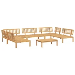 VidaXL Pallet Sofa Set Natural Wood Solid Acacia Wood 6 Piece Set -All Patio Furniture GUEST 908d6141 96fd 496b 8503 d8b037a44d87