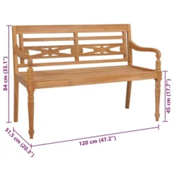 VidaXL Batavia Bench Garden Bench Patio Loveseat With Cushion Solid Wood Teak - Beige 47.2" 19 VidaXL Batavia Bench Garden Bench Patio Loveseat With Cushion Solid Wood Teak - Beige 47.2" -All Patio Furniture GUEST 91da7f01 5dc7 48d6 b147 cf1202a7449b