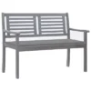 VidaXL Eucalyptus Wood Patio Loveseat Bench With Gray Cushion - Outdoor Seating For Garden, Terrace, Deck - Ergonomic 47.2"x 23.6"x 35" -All Patio Furniture GUEST 94f4ec22 d113 4d1f bc5a 247481d5946d