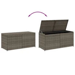 VidaXL Garden Storage Box Gray 74.8 Gallon Poly Rattan -All Patio Furniture GUEST 960267a4 b094 472f b4fd e4d1eb22f186