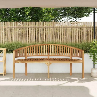 VidaXL Garden Bench Natural Teak Solid Teak Wood Large Durable - 70.9" 4 VidaXL Garden Bench Natural Teak Solid Teak Wood Large Durable - 70.9" - Image 2
