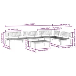 VidaXL 5-Piece Patio Pallet Sofa Set - Solid Acacia Wood - Modular Sectional Sofas With Table For Garden, Deck, Patio -All Patio Furniture GUEST 973f212f 3af8 4d9b bc58 4f660b474b23